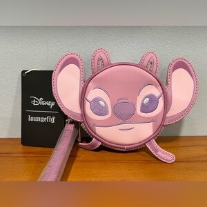 LOUNGEFLY NWT Disney Lilo & Stitch Angel Soft Corduroy Hard Tag Coin Bag NEW